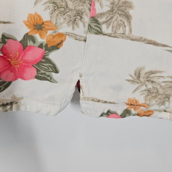 La Cabana Tropical Hawaiian Floral Cropped Vest Sleeveles Top Size Large‎ - Picture 3 of 8